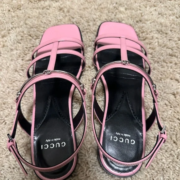 Gucci Divine Horsebit-detailed Leather Slingback Sandals in Dolly Pink - Picture 7 of 10